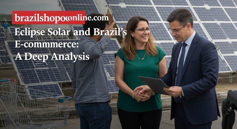Brazilian e-commerce storefront during a solar eclipse with analytics dashboards