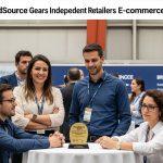 Illustration of BrandSource-inspired e-commerce ecosystem for independent retailers in Brazil.